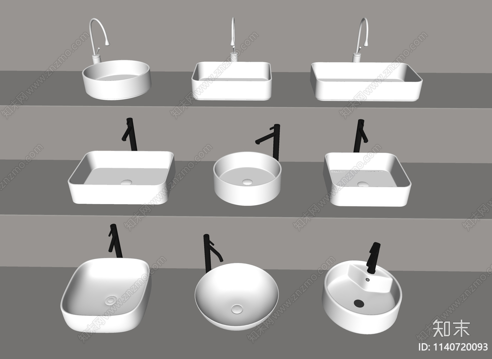 洗手台盆SU模型下载【ID:1140720093】