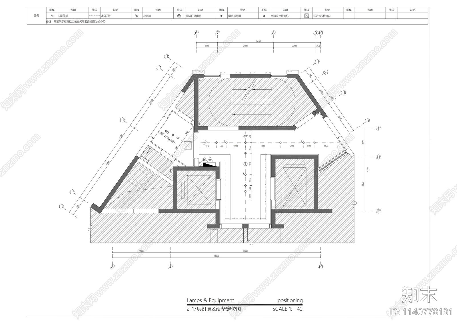 住宅大堂电梯厅cad施工图下载【ID:1140778131】