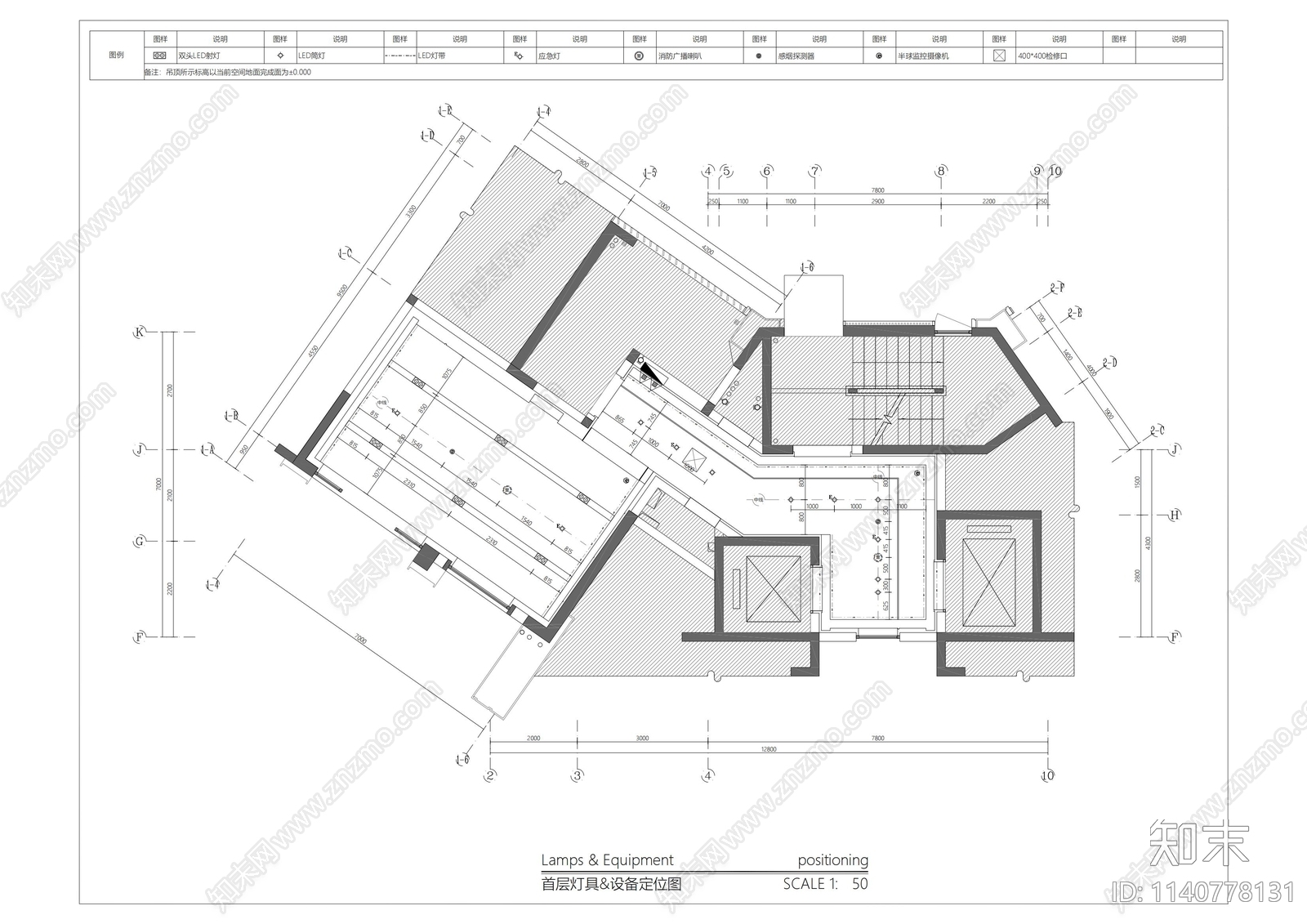 住宅大堂电梯厅cad施工图下载【ID:1140778131】