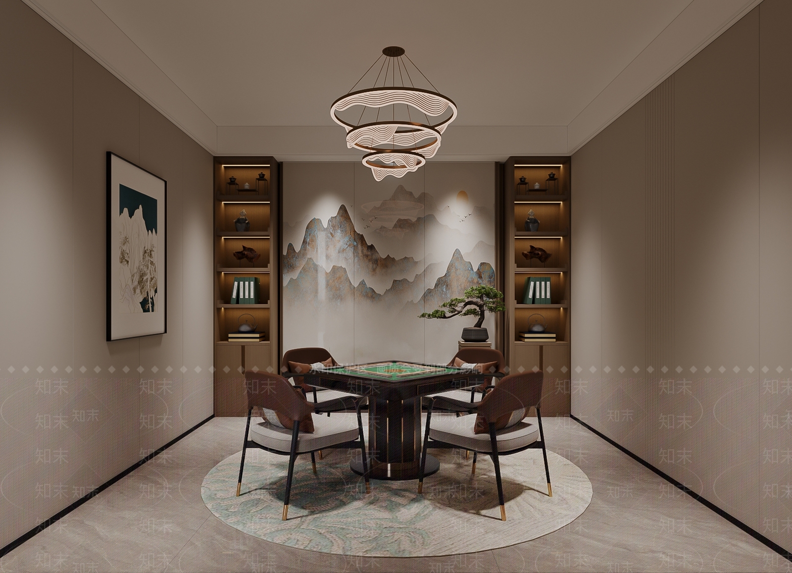 现代麻将室3D模型下载【ID:1140722109】