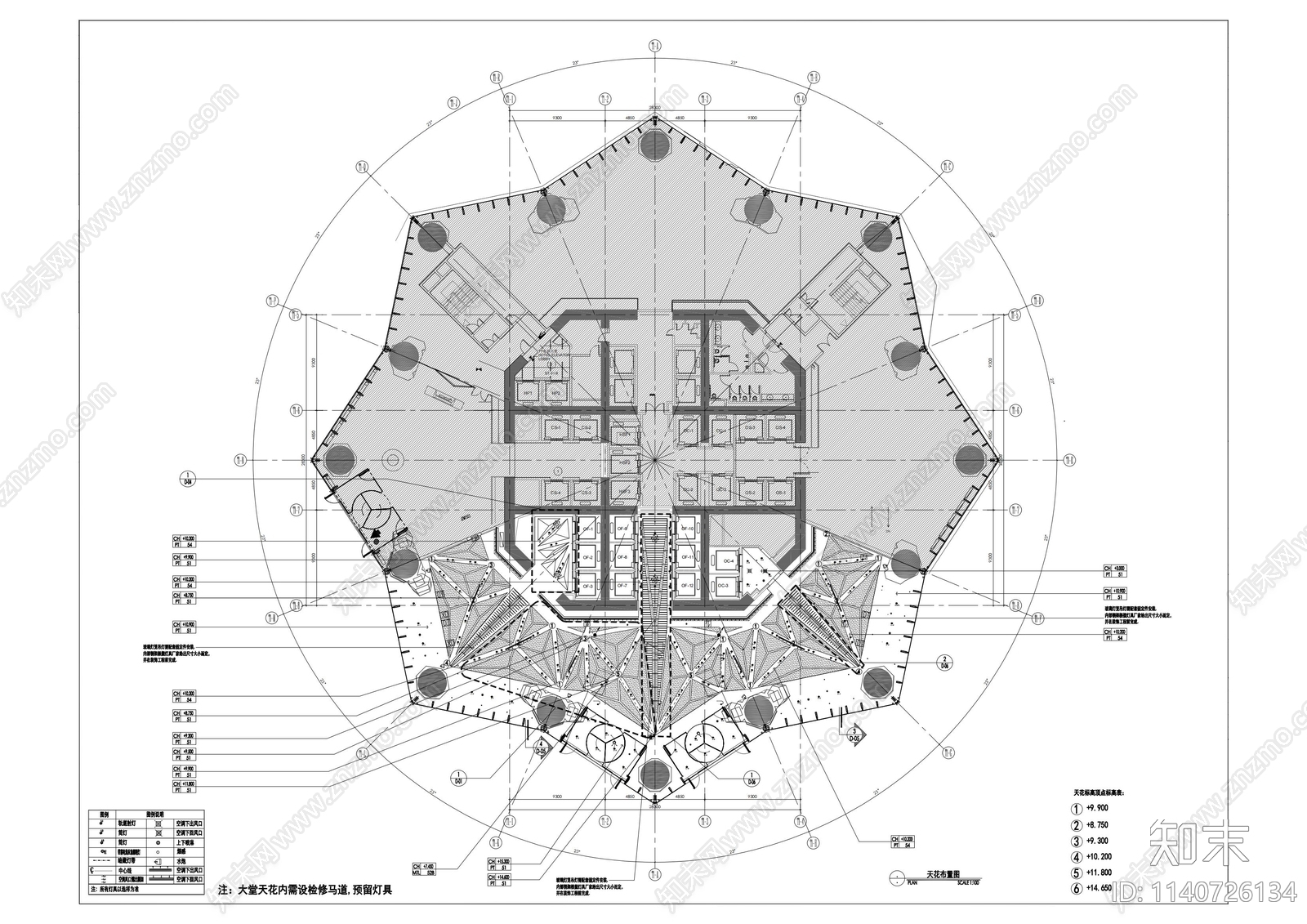 绿地首层办公大堂cad施工图下载【ID:1140726134】