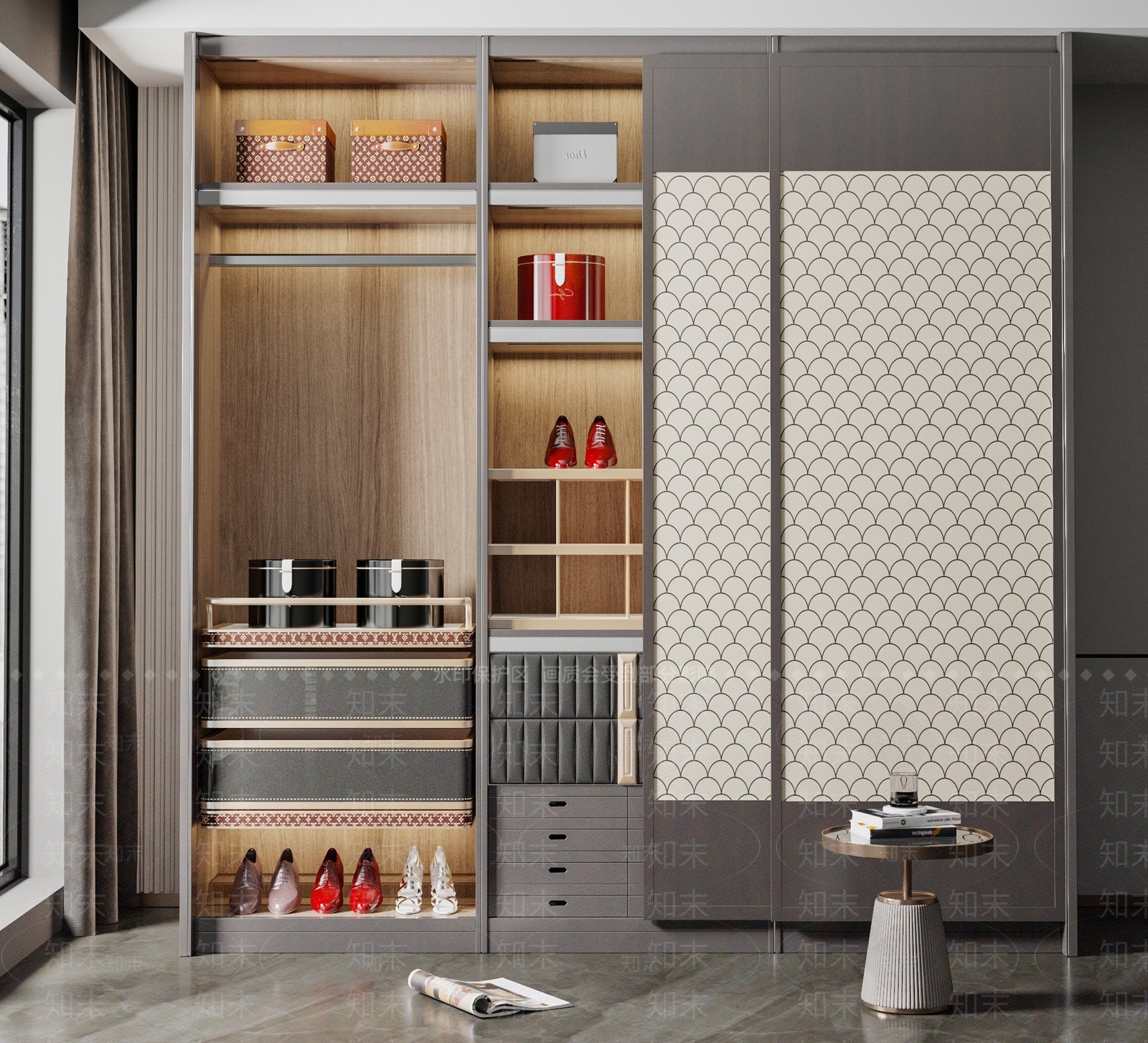 中式推拉门衣柜SU模型下载【ID:1140726781】