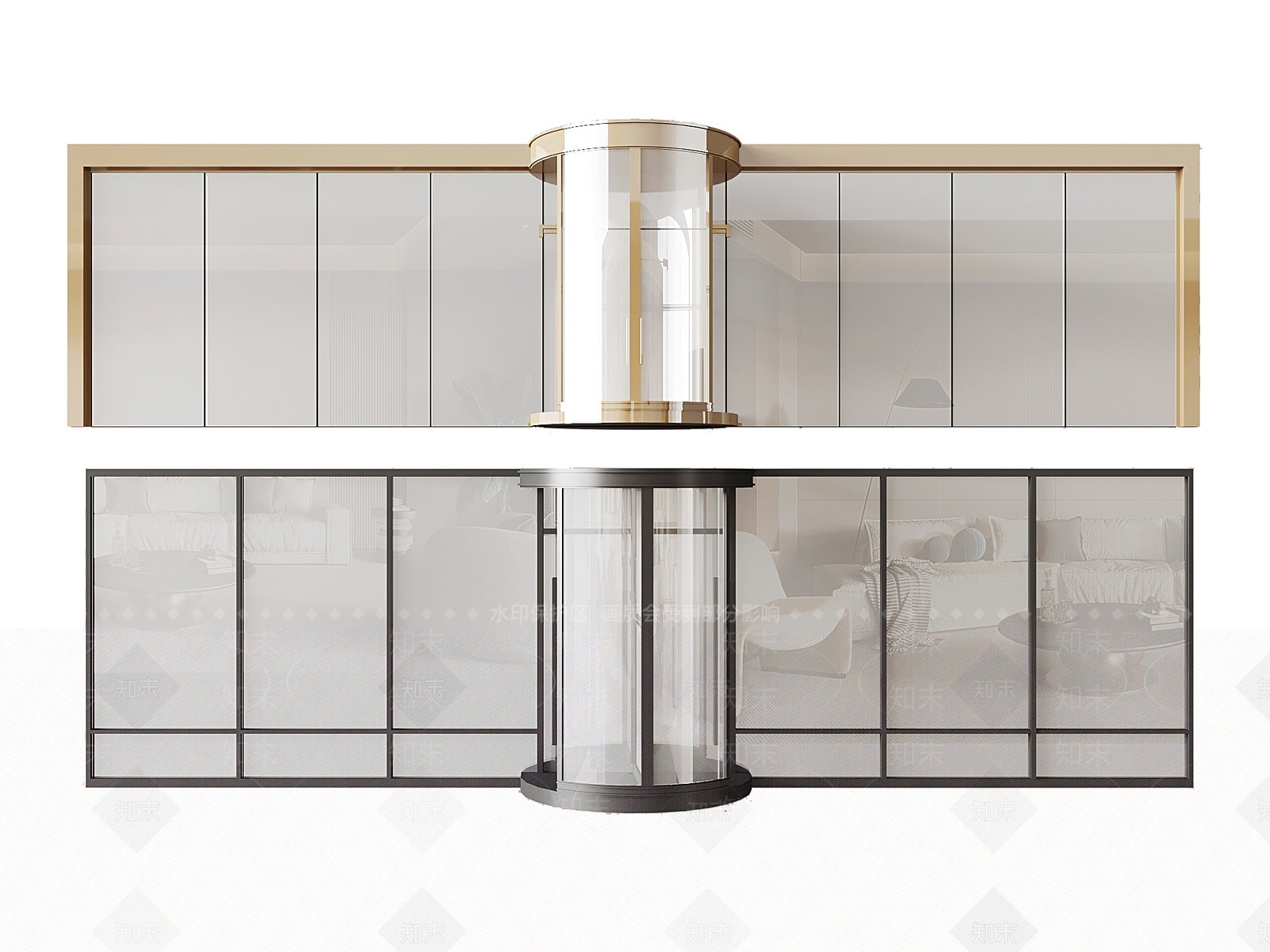 现代玻璃旋转门3D模型下载【ID:1140726966】