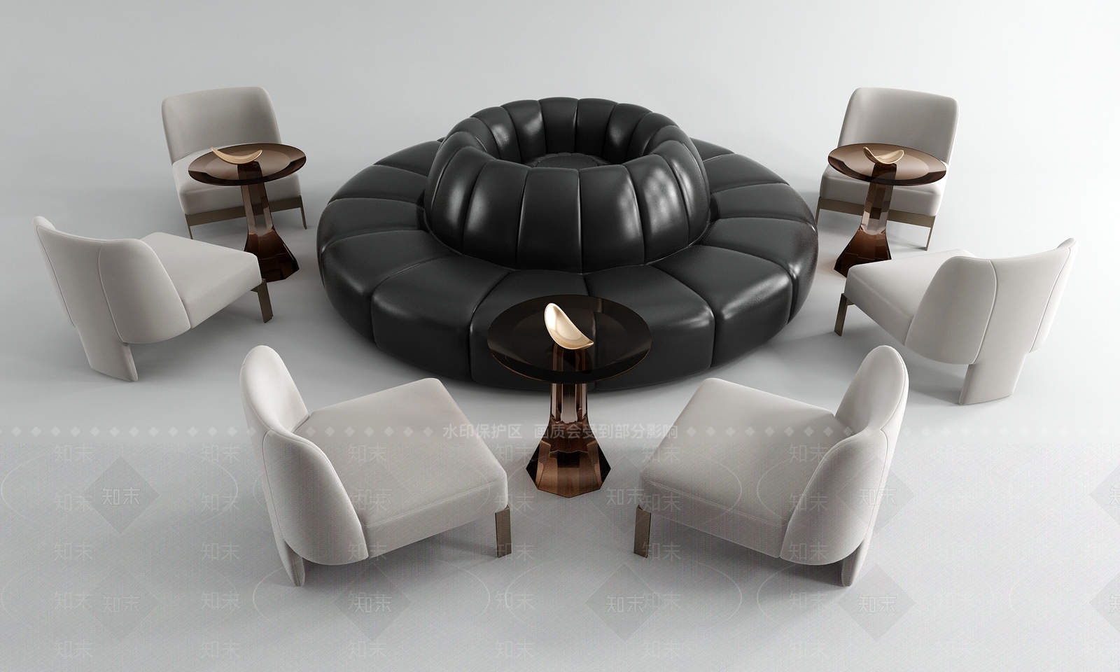 现代卡座沙发组合3D模型下载【ID:1140727283】