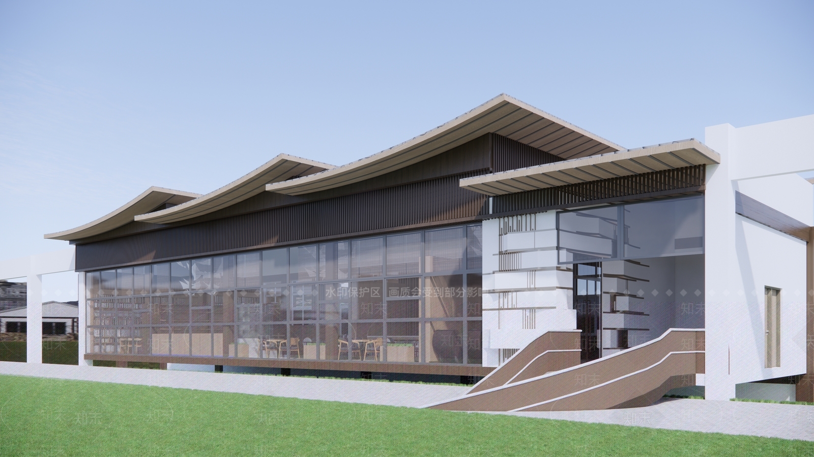 展览馆建筑SU模型精品下载_SketchUp模型_知末网