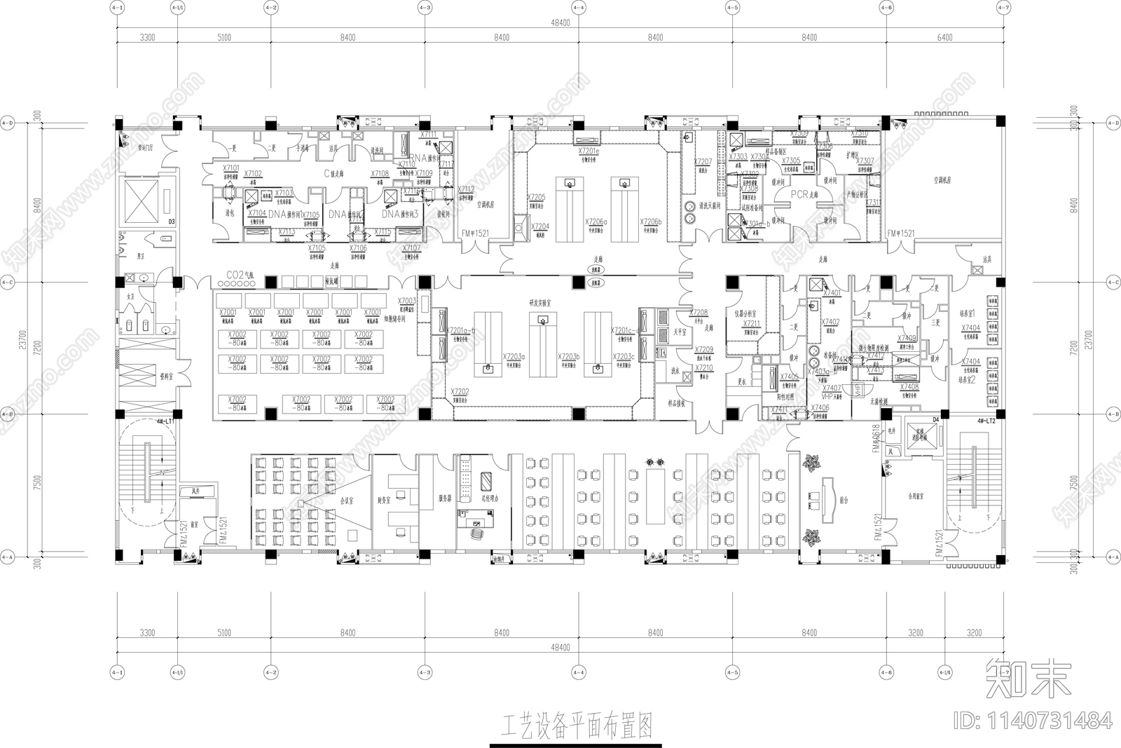 质量检测中心实验室给排水消防cad施工图下载【ID:1140731484】