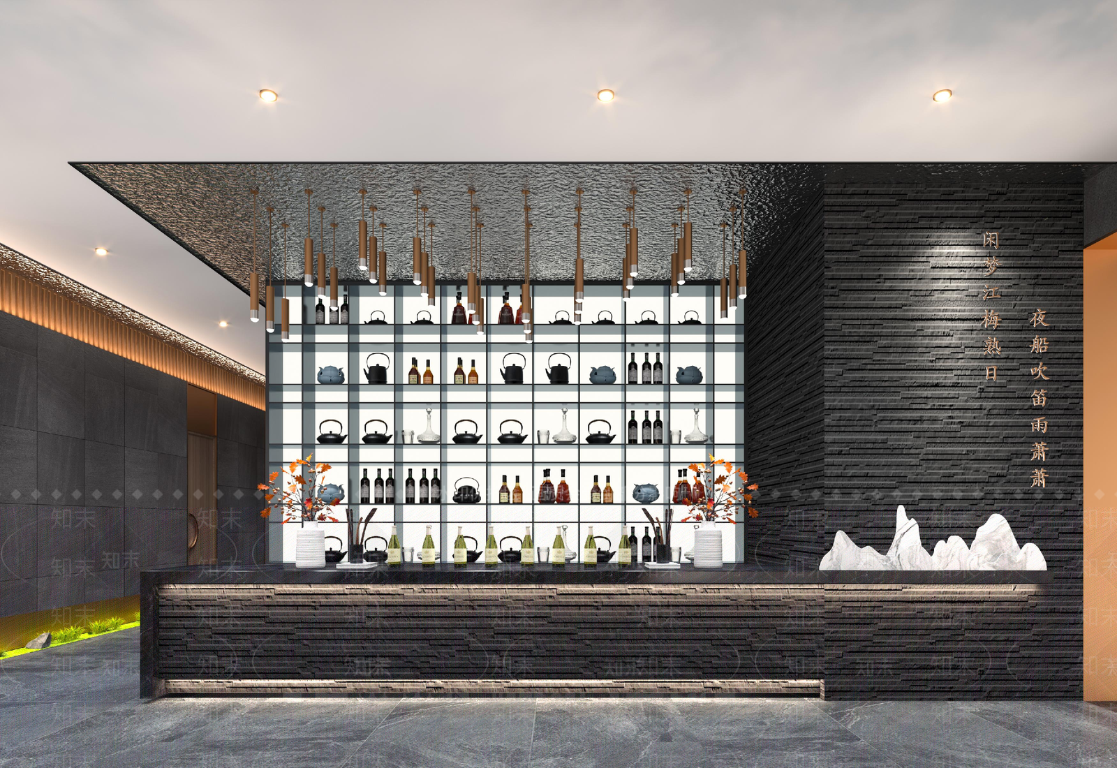 新中式中餐厅收银台前台3D模型下载【ID:1140732077】