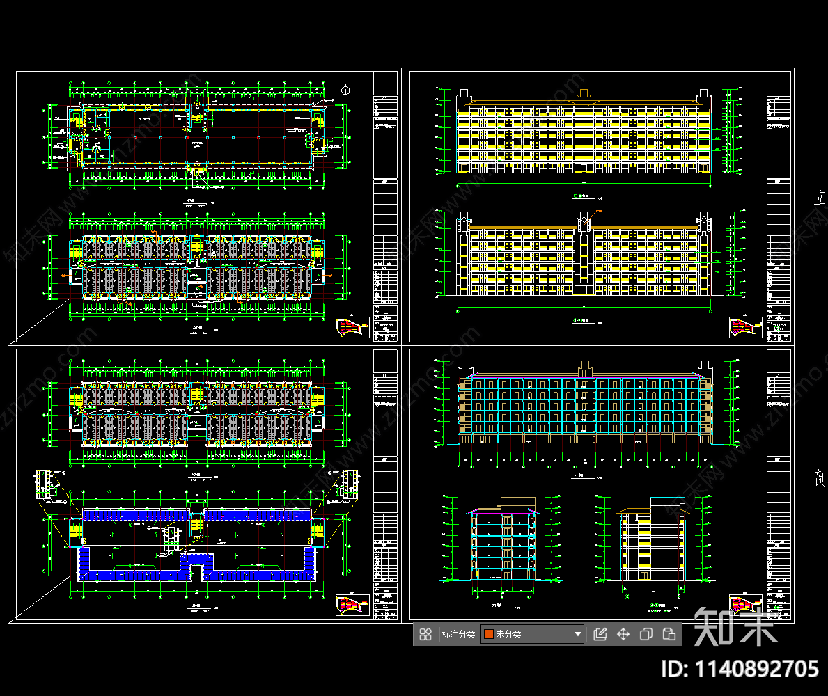 12套学校宿舍楼建筑施工图下载【ID:1140892705】