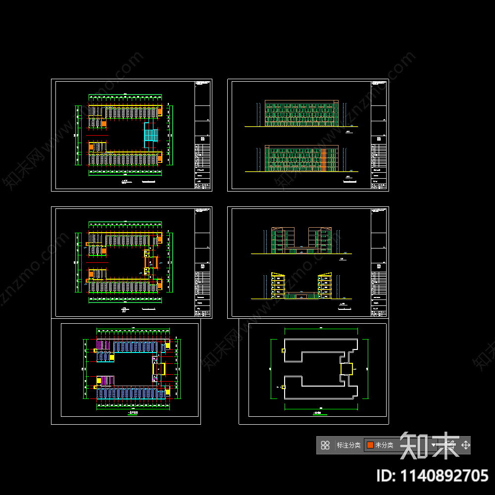 12套学校宿舍楼建筑施工图下载【ID:1140892705】