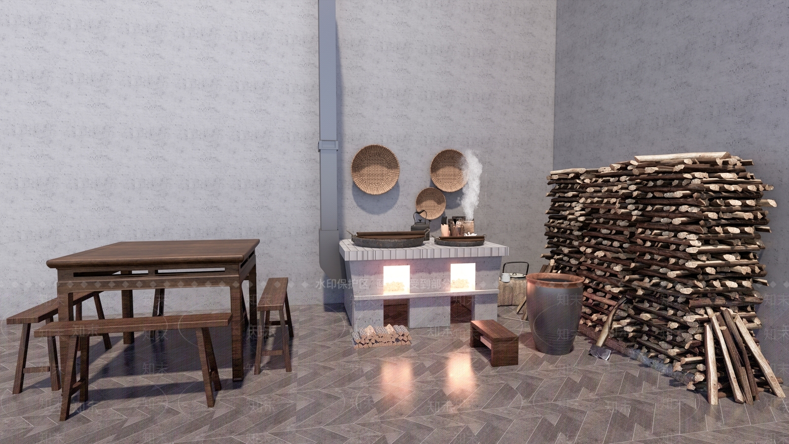 农村灶台SU模型下载【ID:1140733475】