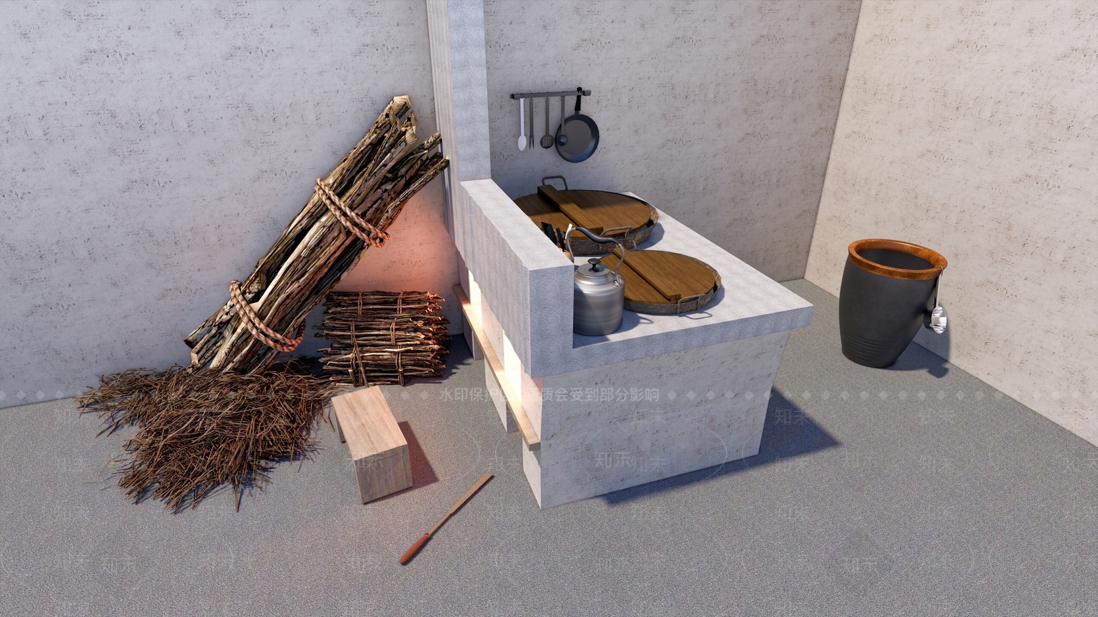 农村柴火灶SU模型下载【ID:1140733522】