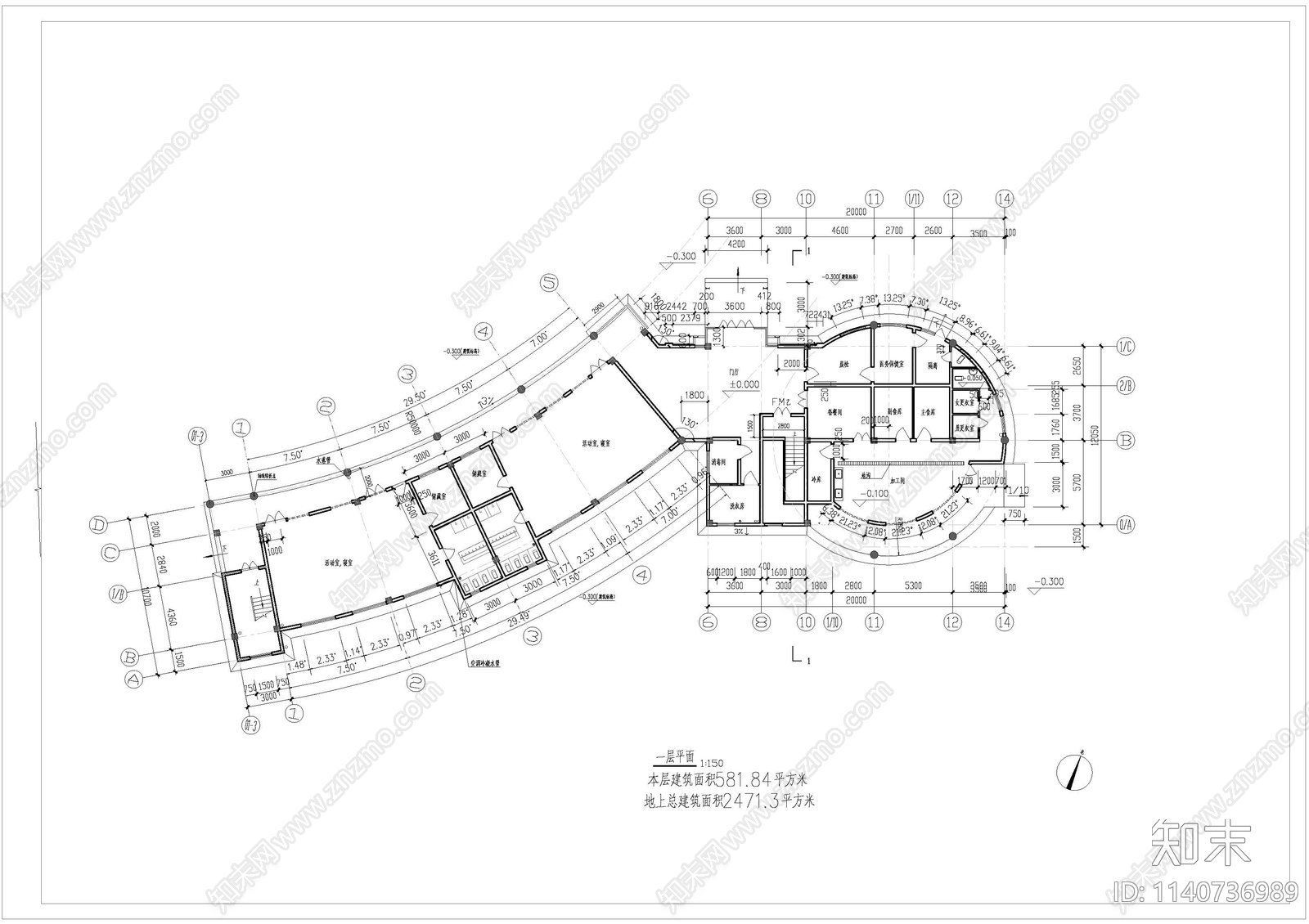 幼儿园建筑cad施工图下载【ID:1140736989】