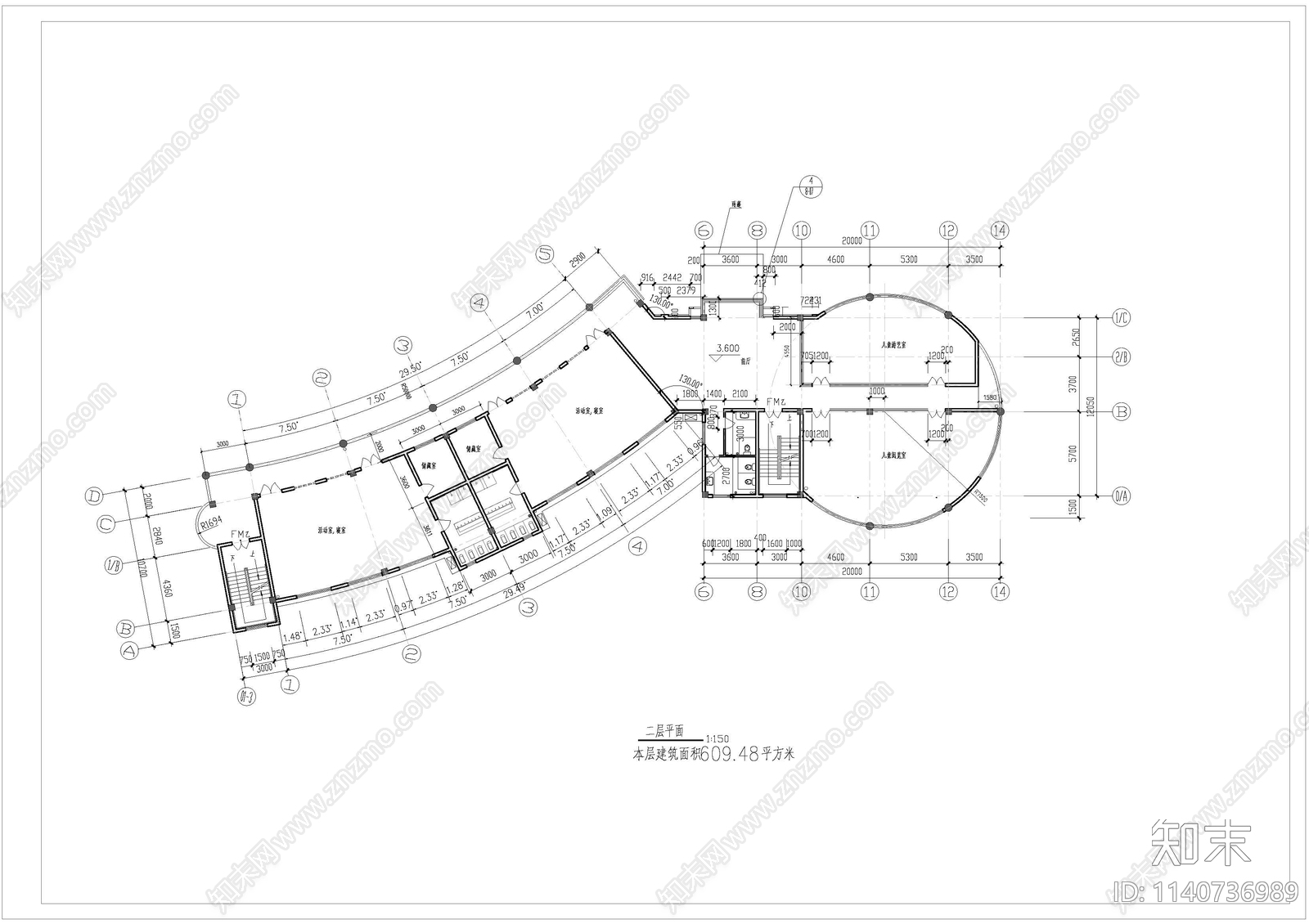 幼儿园建筑cad施工图下载【ID:1140736989】