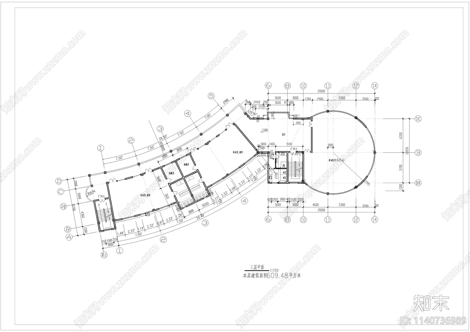 幼儿园建筑cad施工图下载【ID:1140736989】