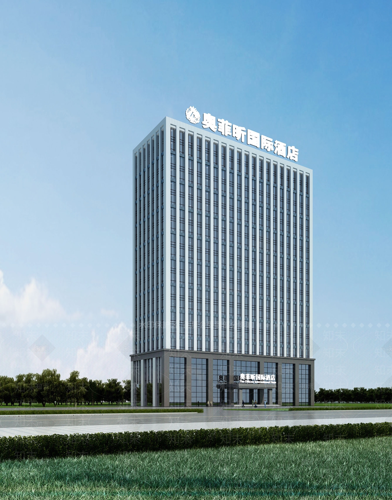 酒店外观3D模型下载【ID:1204083670】