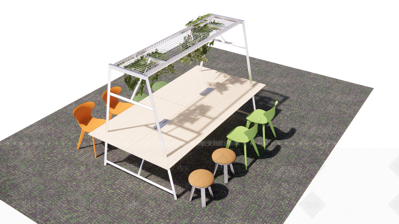 现代花槽工作台SU模型下载【ID:1140743392】