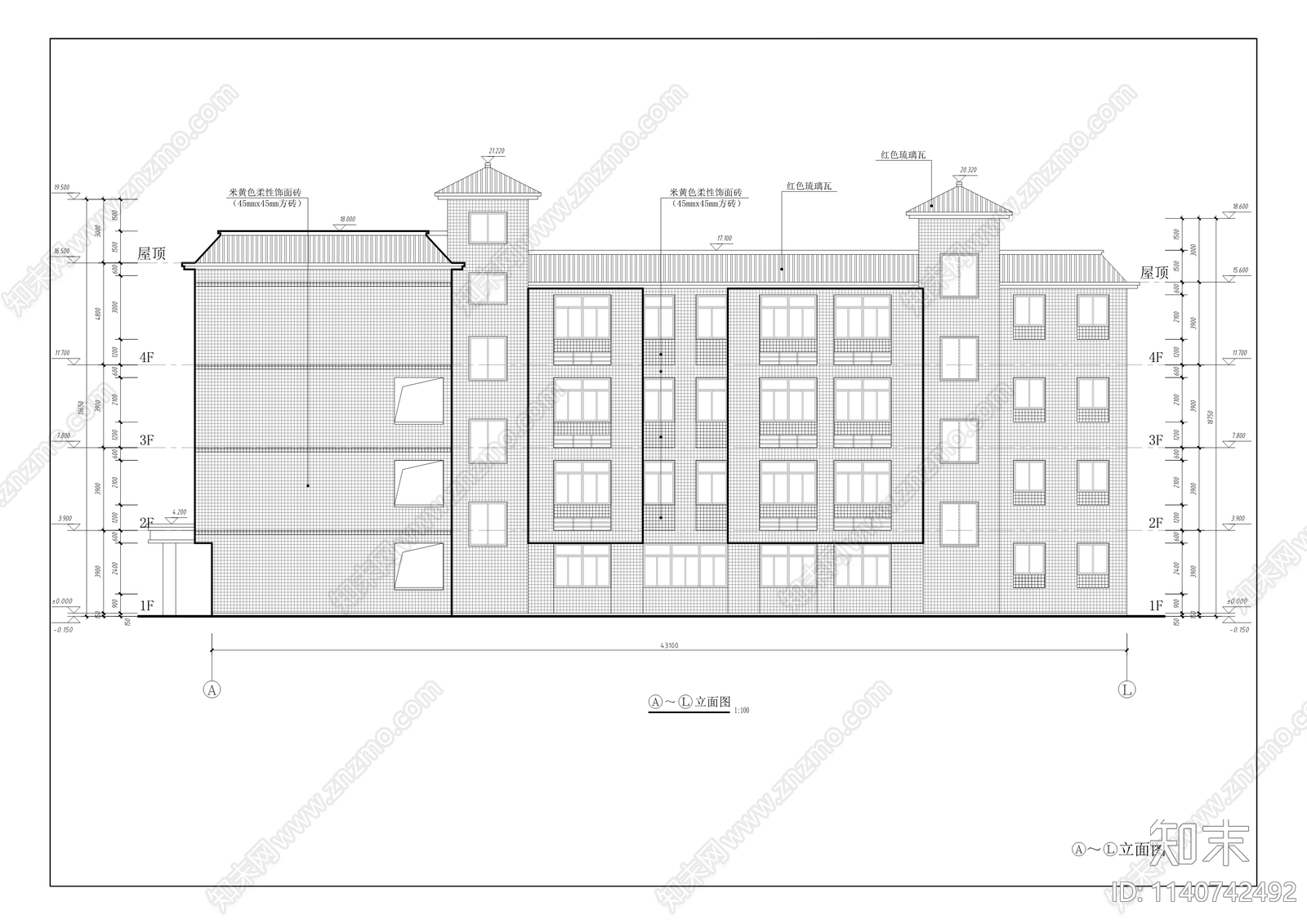 黄龙初级中学教学综合楼建筑cad施工图下载【ID:1140742492】