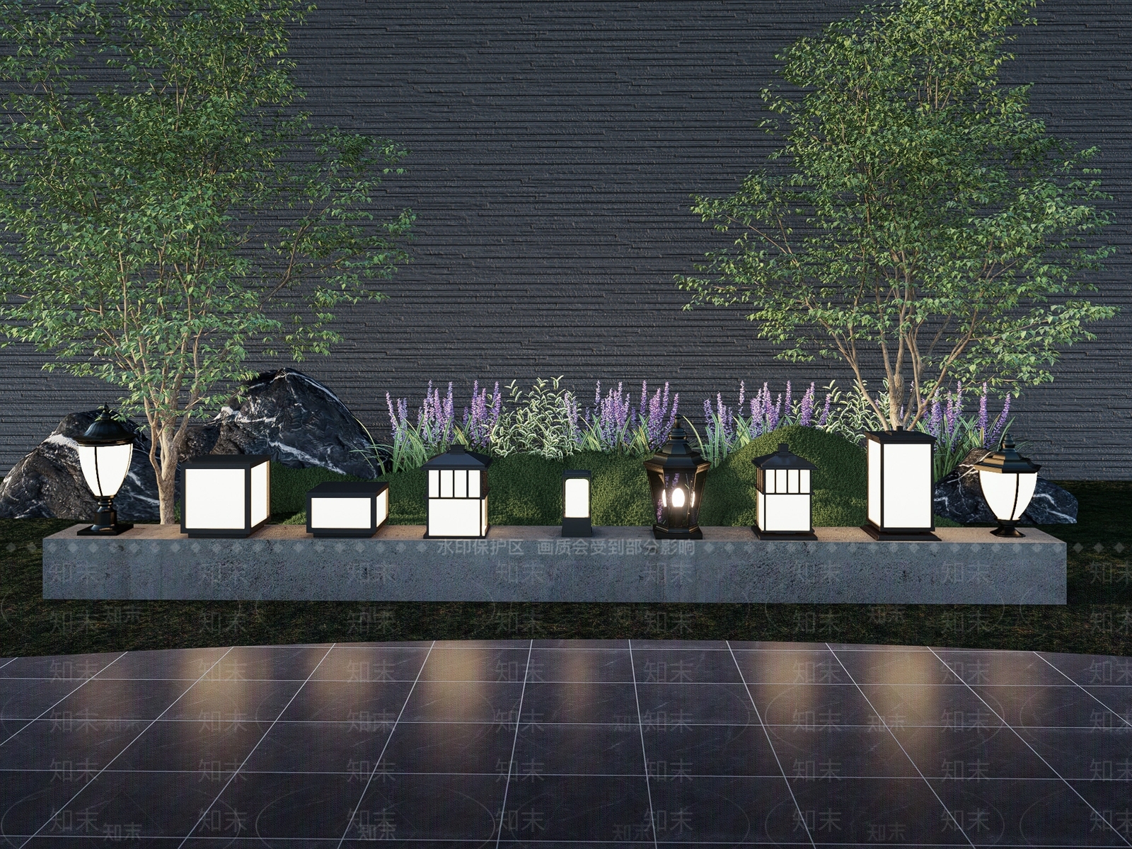 新中式景观灯SU模型下载【ID:1140742947】