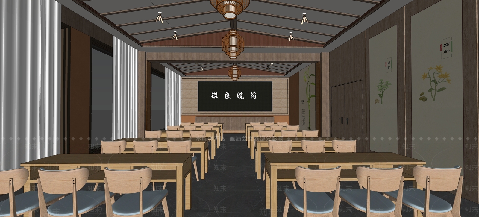 中式教室SU模型下载【ID:1215199343】