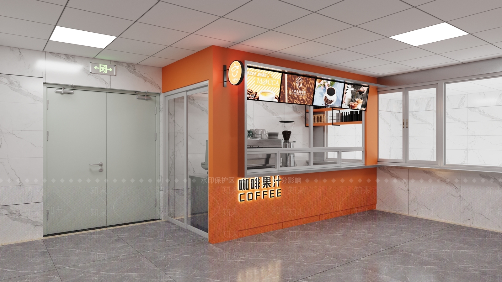 现代奶茶咖啡店3D模型下载【ID:1140747297】