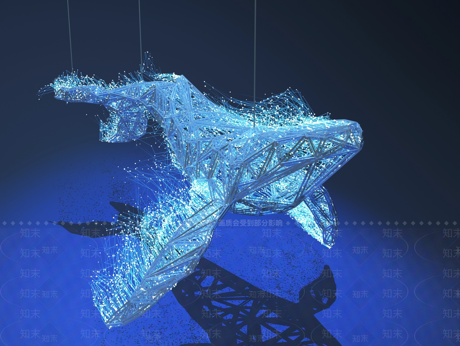 现代鲸鱼雕塑装置3D模型下载【ID:1140752678】