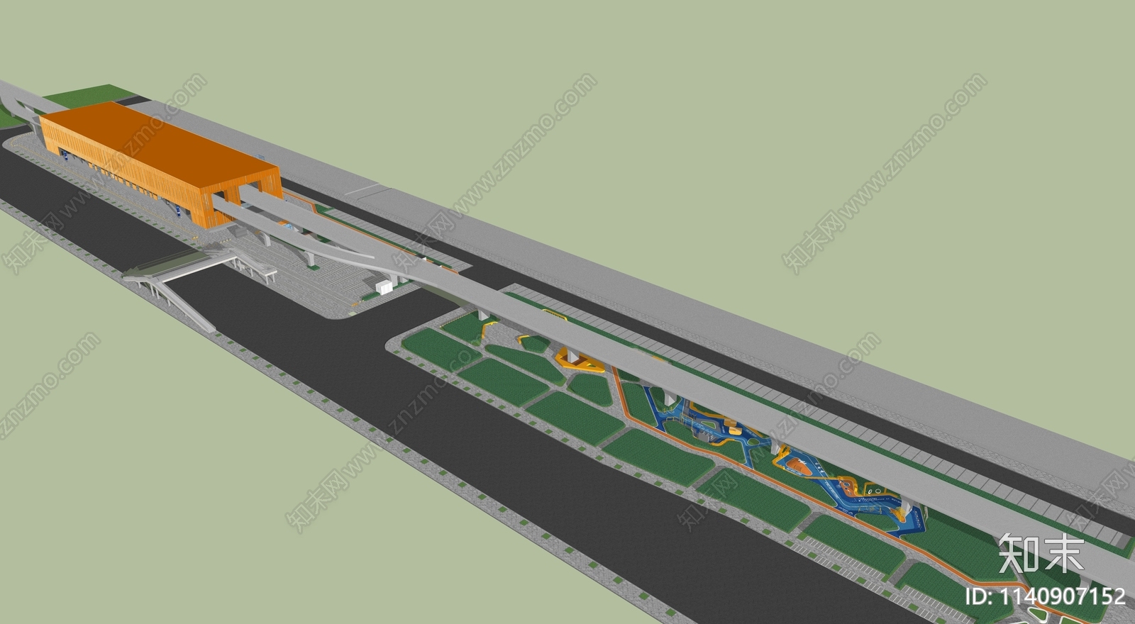 现代地铁站SU模型下载【ID:1140907152】