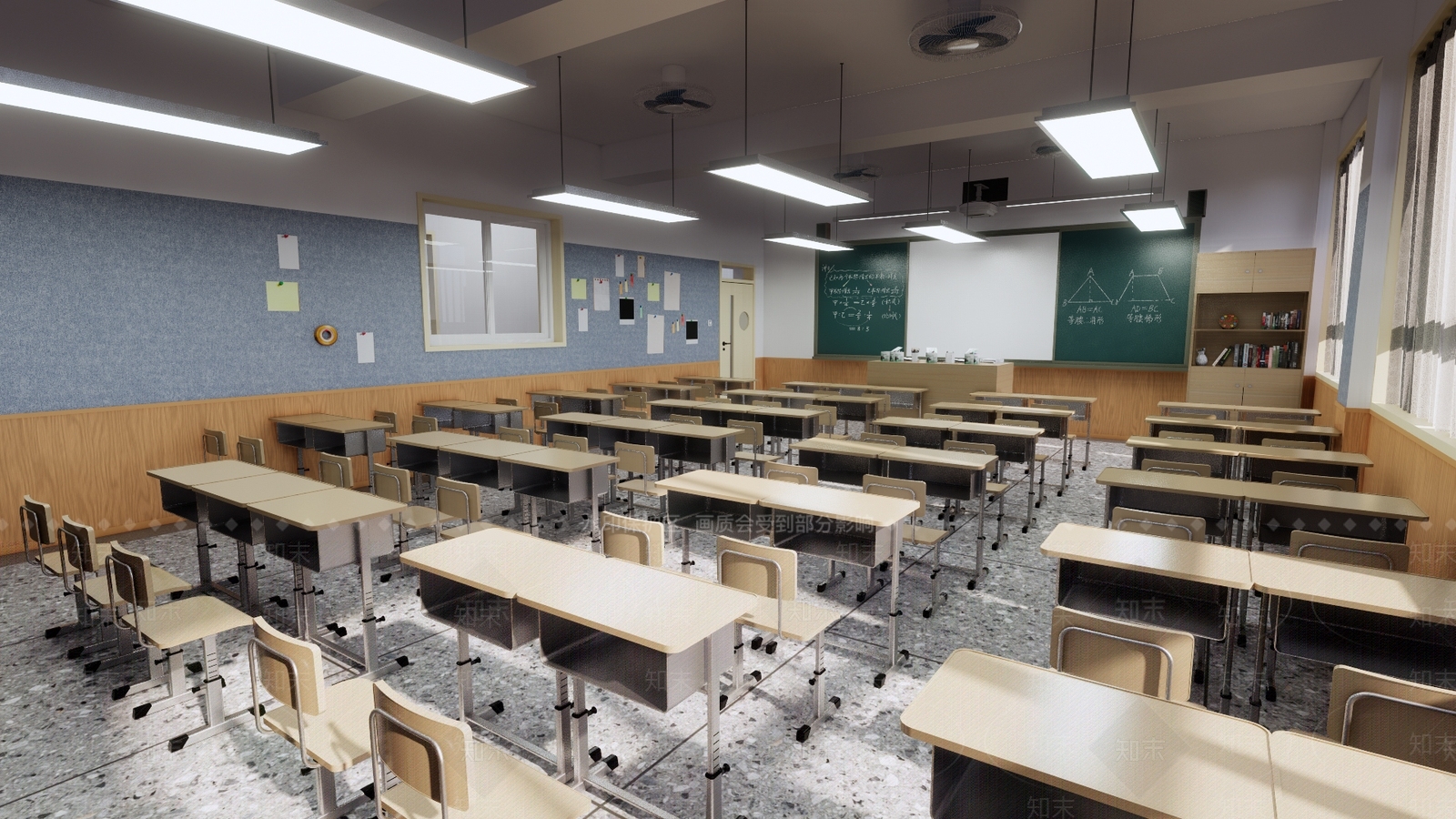 现代学校教室SU模型下载【ID:1140855566】