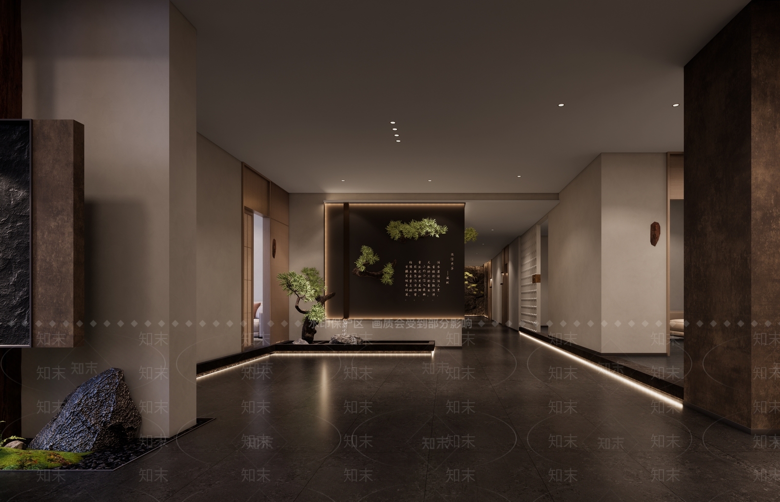 新中式茶楼庭院小品SU模型下载【ID:1140759749】