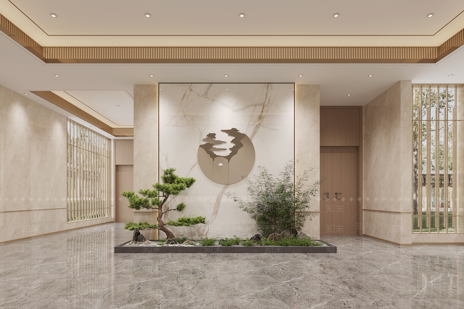 新中式商场过道3D模型下载【ID:1140760964】