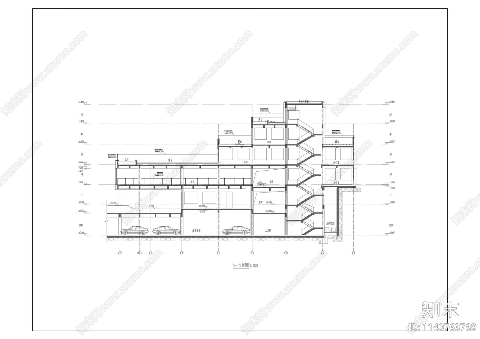 礼嘉智慧公园极客社区商业建筑cad施工图下载【ID:1140763789】