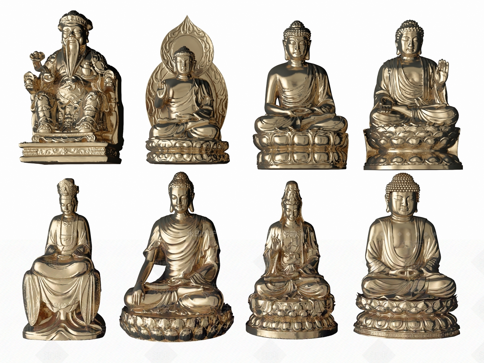 中式佛像3D模型下载【ID:1140776262】