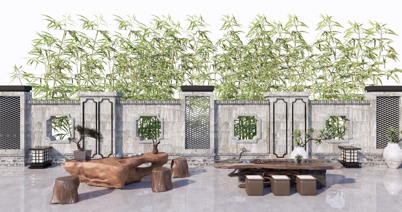 中式根雕茶几SU模型下载【ID:1140788042】