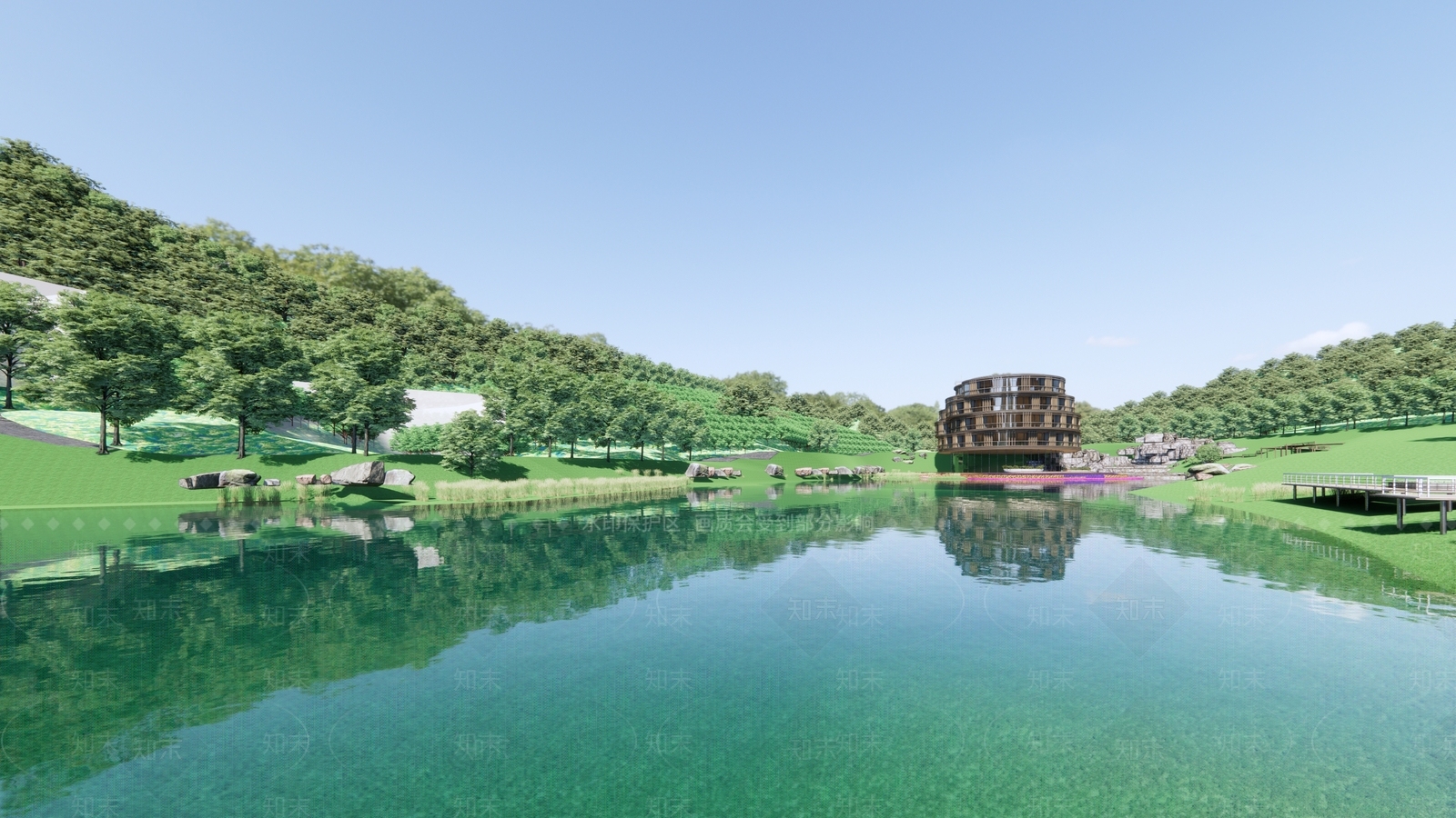 现代展览馆建筑SU模型下载【ID:1140790071】