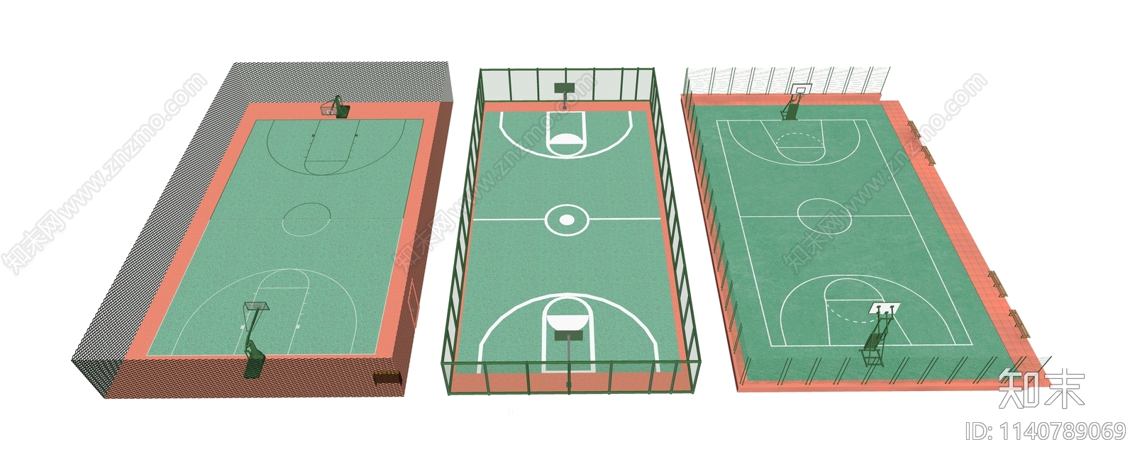 现代户外篮球场SU模型下载【ID:1140789069】