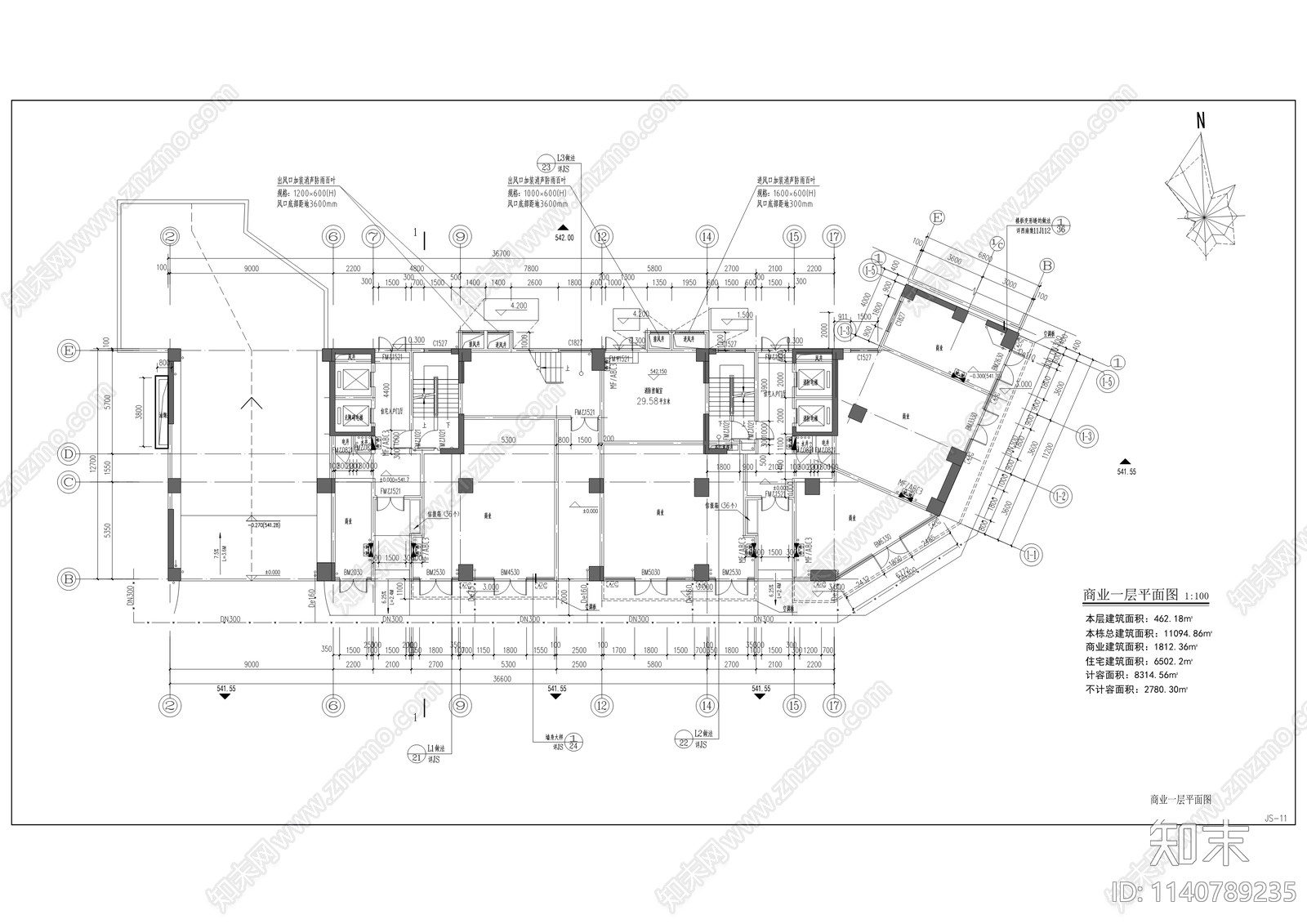 学校建筑cad施工图下载【ID:1140789235】