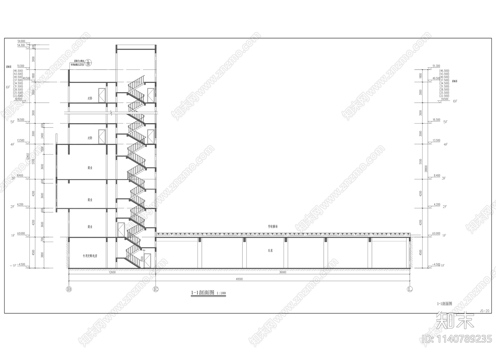 学校建筑cad施工图下载【ID:1140789235】