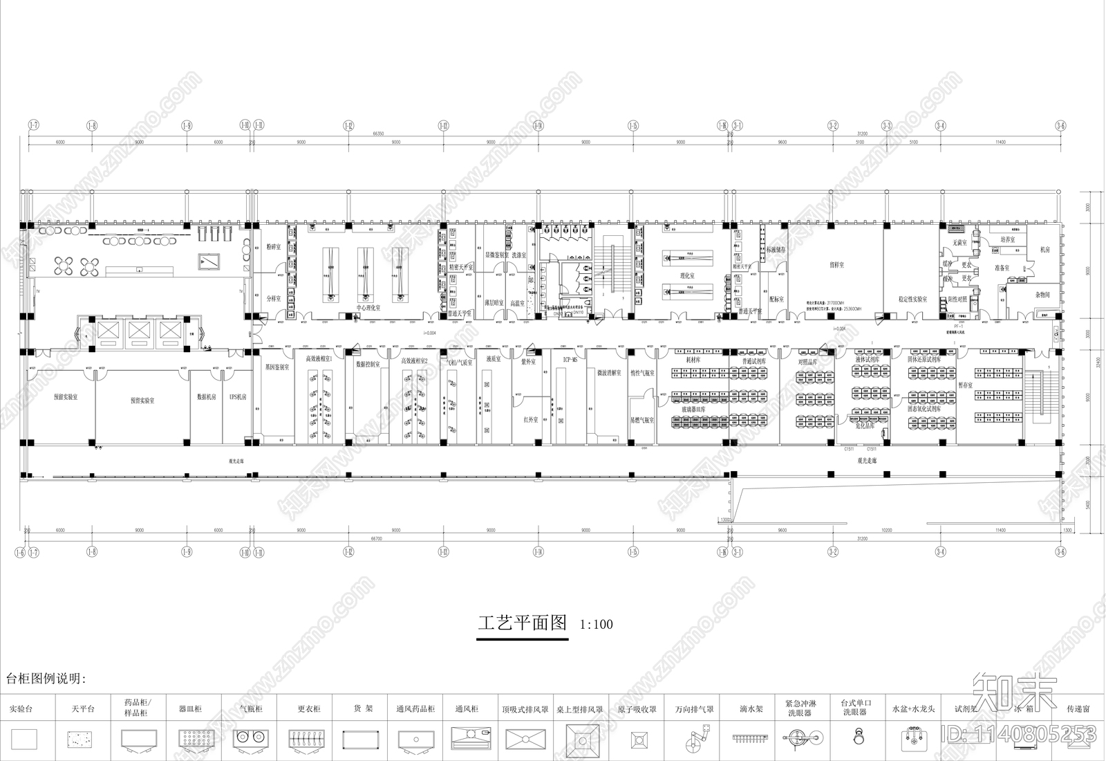 制药公司检测实验室室内cad施工图下载【ID:1140805253】