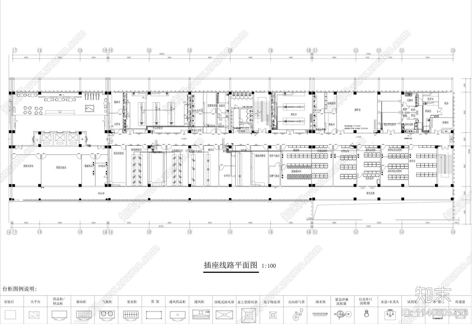 制药公司检测实验室室内cad施工图下载【ID:1140805253】