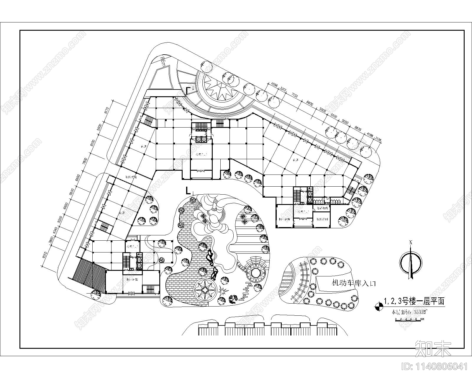 某花园综合住宅区建筑cad施工图下载【ID:1140806041】