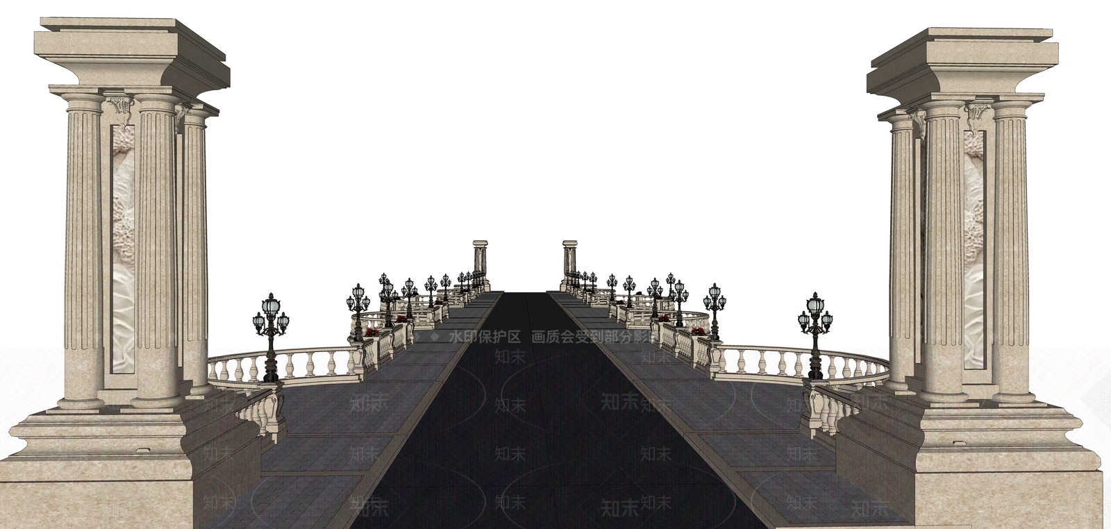 欧式大桥SU模型下载【ID:1140806043】