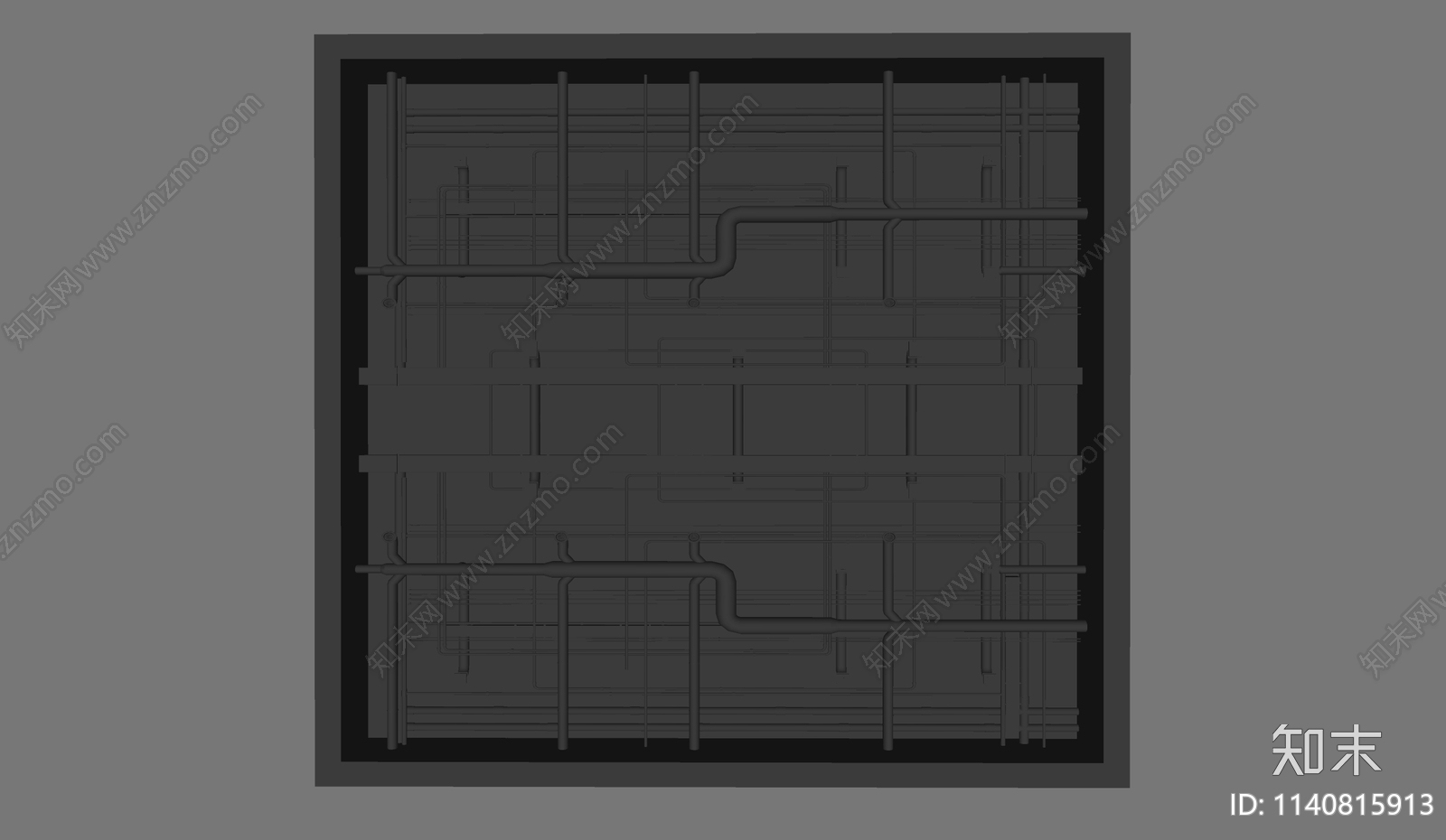 现代管道吊顶SU模型下载【ID:1140815913】