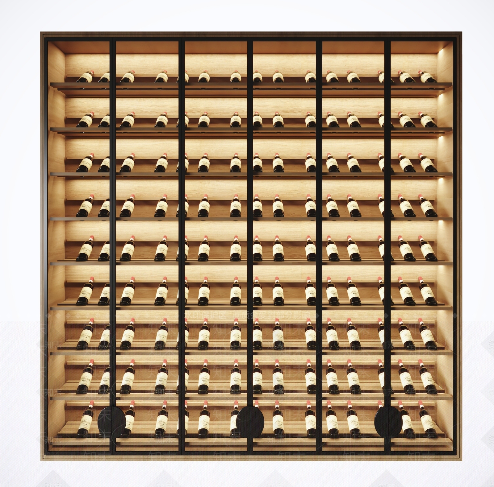 现代红酒柜架3D模型下载【ID:1140816701】