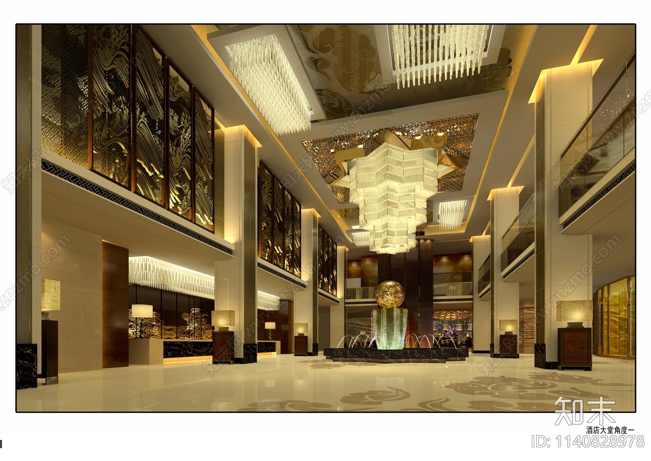 园林式五星级度假酒店室内cad施工图下载【ID:1140828978】