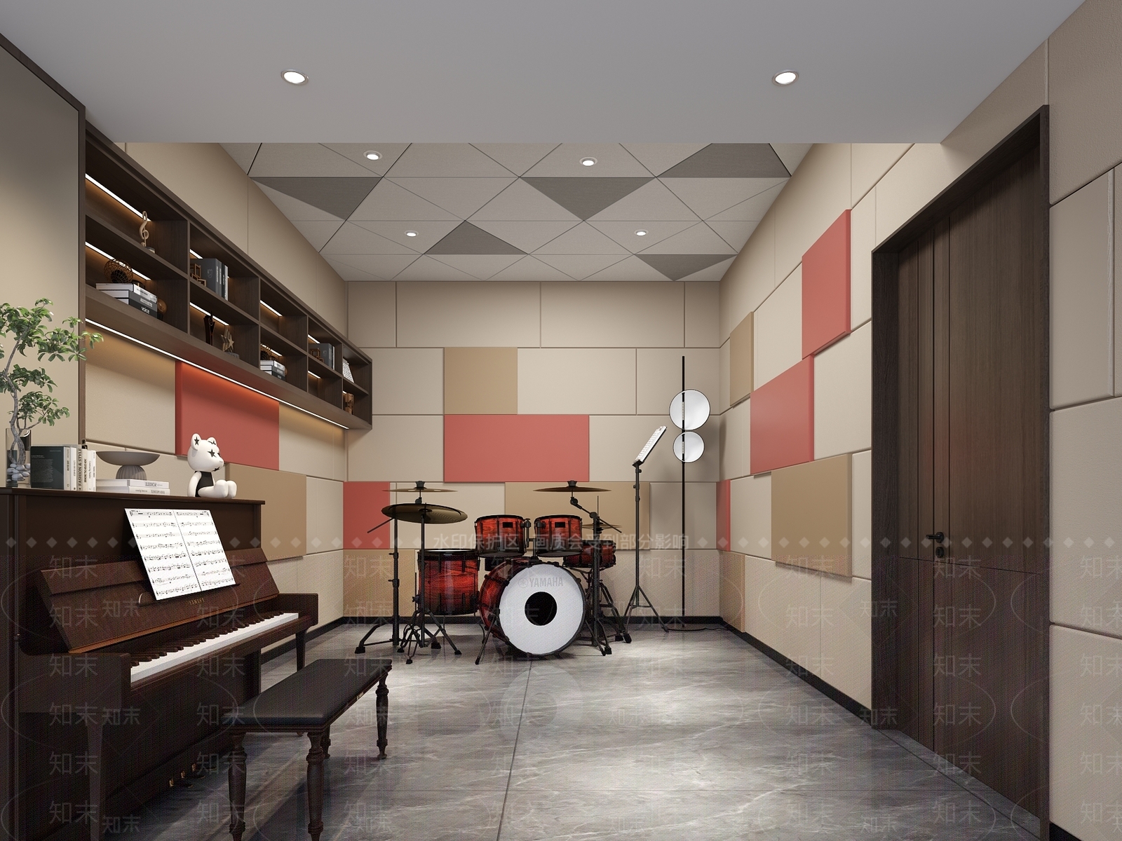现代钢琴房3D模型下载【ID:1140833536】