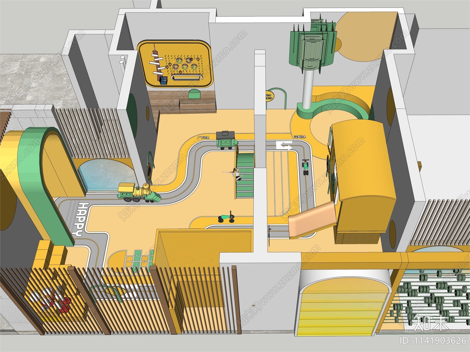现代儿童活动空间SU模型下载【ID:1141903626】