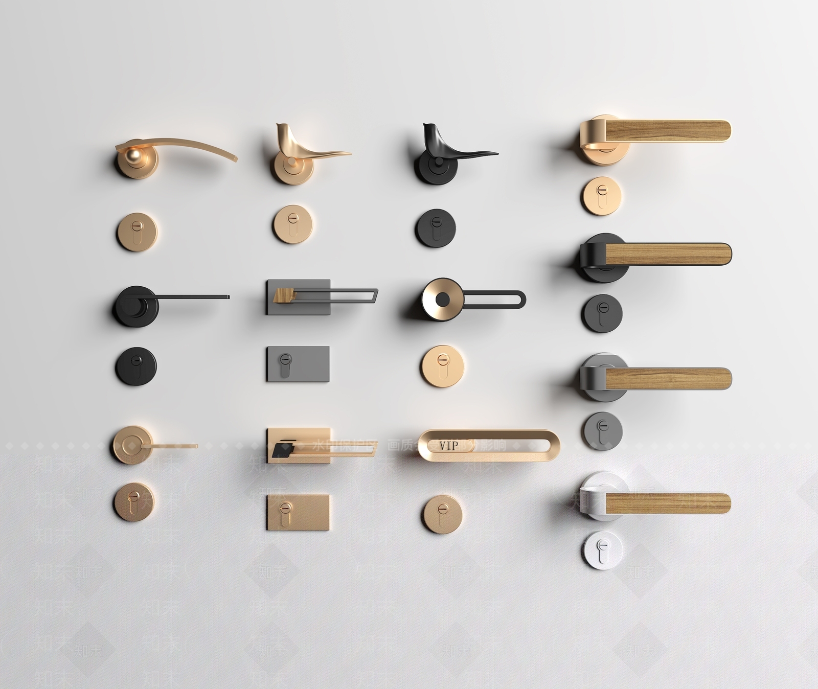 现代轻奢五金门把手拉手SU模型下载【ID:1140841484】