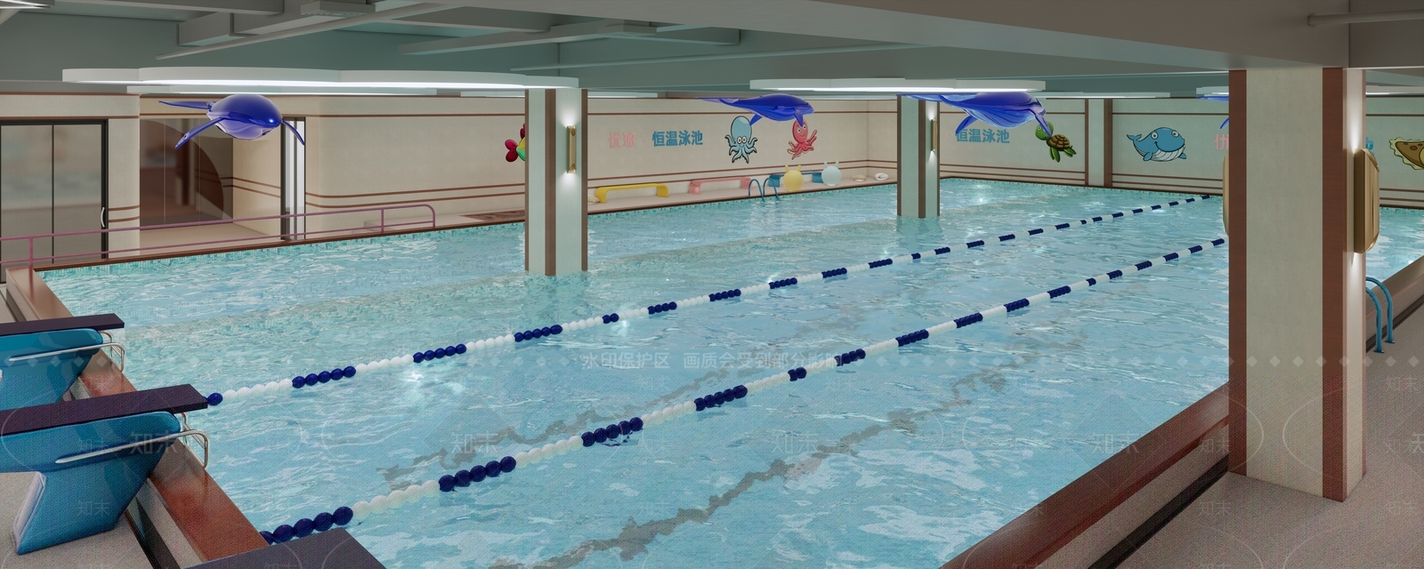 现代儿童游泳池SU模型下载【ID:1140842003】