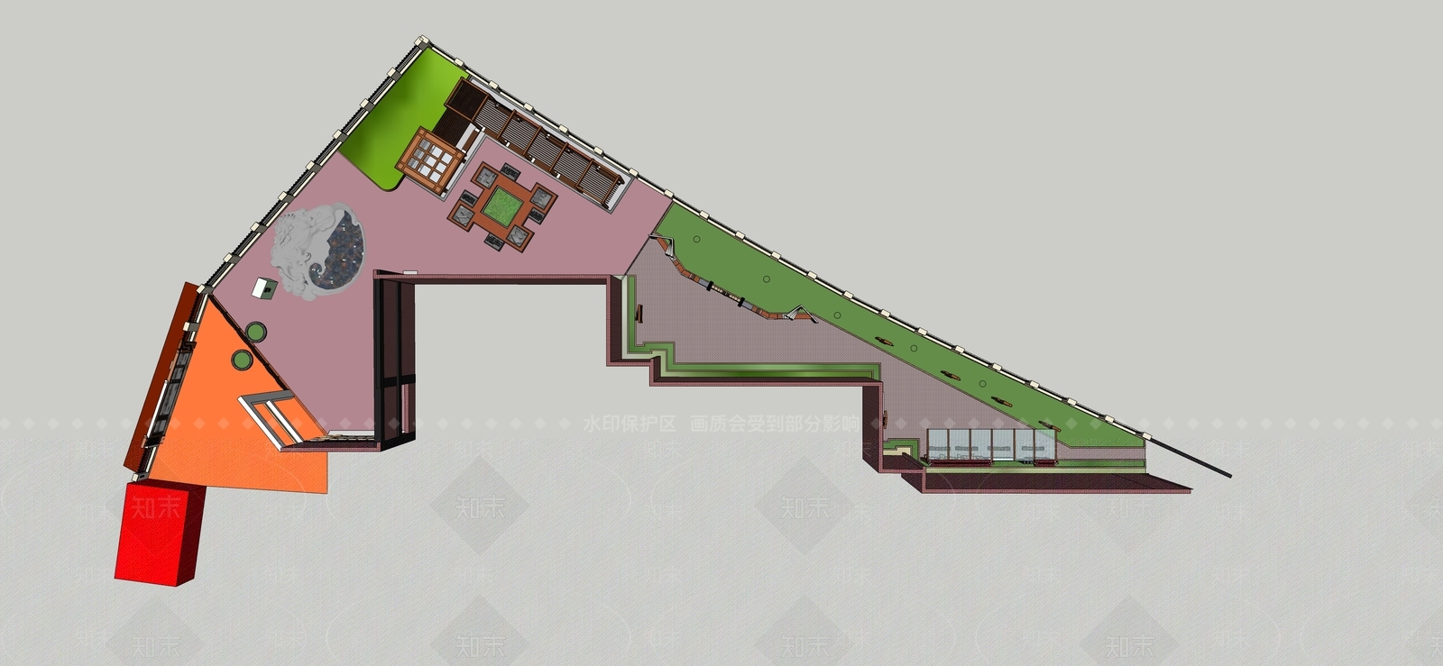 现代校园景观SU模型下载【ID:1140849803】