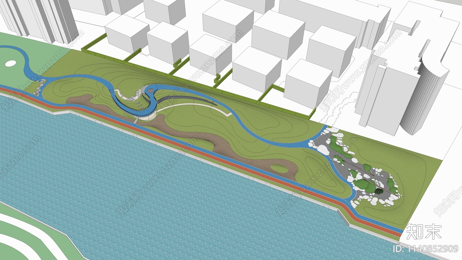 现代公园景观SU模型下载【ID:1140852909】