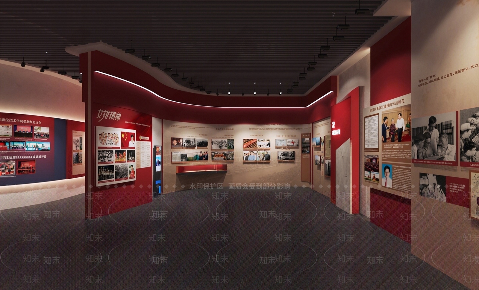 现代党建展厅SU模型下载【ID:1140855977】